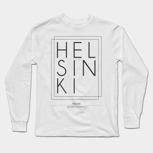 Helsinki City typography 2 Long Sleeve T-Shirt